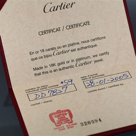 cartier watch certificate of authenticity.